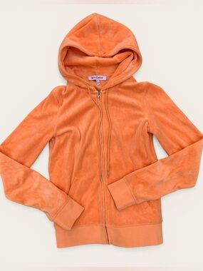 Juicy Couture Orange Velour Jacket Zip Hoodie Medium
